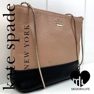 Kate Spade Tan and Black Leather Crossbody Bag